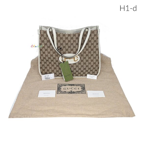 Gucci Horsebit 1955 Original GG Canvas & Leather Medium Tote Bag - Picture 6 of 11